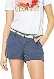 Eight2Nine Damen Chino Shorts Hose mit Flecht-Gürtel blue XS