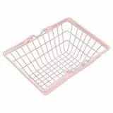 Cabilock Praktischer Einkaufskorb aus Rosa Schmiedeeisen mit Schöner Textur Vielseitiger Aufbewahrungskorb und Fotorequisite für Haushalt und Schreibtisch