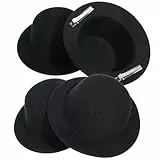 UPKOCH Mini Zylinderhut 4Er Set 5.31X5.31X1.97 Zoll Kleine Filz Hüte Mit Clip DIY Haarschmuck Puppen Dekoration Handwerks Zubehör
