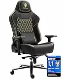 Dowinx Gaming Stuhl 200kg Belastbarkeit Chefsessel, Ergonomischer Bürostuhl mit 4D Armlehnen und Lendenwirbelstütze, Höhenverstellbarer Gaming Chair für Gamer und Esport Schwarz