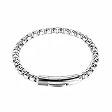 Gilieyer Edelstahl Armband Herren, Panzerkette Edelstahl Cuban Kettenarmband Muster Box Kette Armband 6mm Rohkette Gold/Silber/Schwarz für Herren Damen Pärchen Schmuck (Silber)
