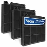VIOKS SET 3x Aktivkohlefilter Dunstabzugshaube Ersatz für Elica Model15 Wpro 484000008575 CHF15/1 Type15 MCFE01 902980045/6 197465 AH040 FCH160 49019595 9029793818 Kohlefilter für Dunstabzugshauben