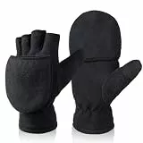 HYFEUOKF Ski Handschuhe Mittens Winterhandschuhe, Fingerlose, umwandelbare Fäustlinge, thermisches Polarfleece, isoliertes Futter, Winddicht, warm, for Männer und Frauen for Men Women Winter(M)