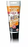 MEM Montage-Kleber Extrem, Pastöser Dispersionsklebstoff, Hohe Anfangshaftung und Endfestigkeit, Für verschiedene Untergründe, Lösemittelfrei, 70 g Tube, Weiß