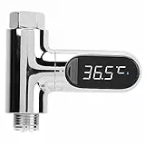 Asixxsix Duschthermometer, 0~100 ℃ Baby-Badewasserthermometer mit 360° Drehbarem Bildschirm, LED-Digitalanzeige, Duschwasserthermometer für Badezimmer, Keine Batterien Erforderlich
