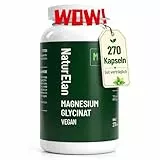 Magnesium Glycinat Hochdosiert Kapseln 270x - 300mg Magnesium pro Tagesdosis, Vegan, Premium: Chelatiertes Magnesiumbisglycinat, hochdosiert