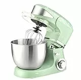 Kalorik TKG M 3014 MI Design-Küchenmaschine mit 5 Liter Edelstahlschüssel, Druckgussrühr- und -knethaken, 6 Geschwindigkeitsstufen, Edelstahl-Schneebesen, kraftvolle 1000 Watt, Mint