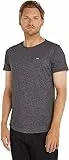 Tommy Jeans Herren T-Shirt Kurzarm TJM Slim Slim Fit, Schwarz (Black), L