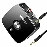 UGREEN Bluetooth 5.1 aptX HD Audio Adapter für Stereoanlage Low Latency Wireless Empfänger mit Cinch Klinke Buchse,Dual Pairing mit Handy,Tablet,usw Bluetooth Reciever für Lautsprecher,Verstärker