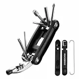 ROCKBROS Fahrrad Multifunktionswerkzeug Flickzeug Multitools Faltwerkzeug Radwerkzeug Set 12 in 1 Reparatur Schwarz