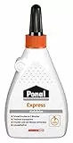 Ponal Express Holzleim, transparenter, schnell trocknender Holzkleber für vielseitige Verleimungs- & Bastelarbeiten, wasserfester Klebstoff in praktischer 120 g Flasche
