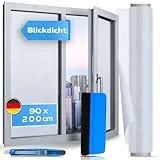 WindowShield - Milchglasfolie selbstklebend Fenster - statisch haftend - Anti-UV Sichtschutzfolie für Bad, Büro, Wohnzimmer - Fensterfolie Blickdicht von aussen - 90 x 200cm