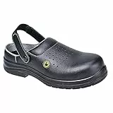 Portwest Perforierter Portwest Compositelite ESD Sicherheits-Clog SB AE , Größe: 44, Farbe: Schwarz, FC03BKR44