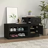 AUVYI Schuh-Organizer Schlafzimmer Schwarz 100x42x60 cm Holzwerkstoff Klassischer Schuhschrank Feuchtigkeitsbeständigkeit Auszeichnet Schuhaufbewahrung Ausreichend Stauraum