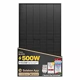 Solakon Solarpanel 500W, Bifazial Glas-Glas N-Type Solarmodul, 40v Full Black Solarmodule/Solar Module für Balkonkraftwerk/Solaranlage, 500w Solar Panel für Photovoltaik Komplettanlage (1 Stk)