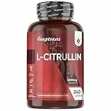 L-Citrullin 3000mg pro Portion - 240 vegane Kapseln - 4 Kapseln täglich - Frei von Magnesiumstearat & Ohne Gentechnik - Citrulline von WeightWorld