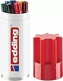 edding 3000 Permanentmarker - Stifte-Dose - 8 Farben-Set - Rund-Spitze 1,5-3 mm - schnell trocknender Permanent Marker - wasserfest, wischfest - für Karton, Kunststoff, Holz, Metall - Etui