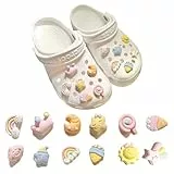 12 Stück Crocs Anstecker, Schuhschmuck, Schuh Charms Shoe Schuhanstecker, für Crocs Anstecker Glitzer, Schuhanhänger, für Charms Glitzer, PVC Shoe Charm für Mädchen Frauen Kinder