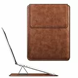 Fintie 13.6 Zoll Laptop Tasche mit Ständer Kompatibel mit MacBook Air 13.6 2026-2022, MacBook Neo, MacBook Air 13 2020-2018, MacBook Pro 13 2022-2016, Slim Hülle Sleeve, Braun