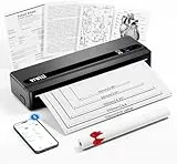 vretti PB821 Mobiler Drucker, Tragbare Thermodrucker unterstützt das Bedrucken von A4-Thermopapier,Bluetooth Thermodrucker unterstützt iOS und Android