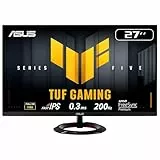 ASUS TUF Gaming VG279Q5R 27 Zoll Full HD Monitor (200 Hz, 0.3ms GtG, FreeSync, Adaptive Sync, ELMB, GameFast Input, HDR10, Fast-IPS Panel, 16:9, 1920x1080, DisplayPort, HDMI, Speaker)