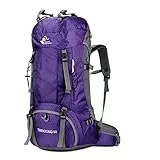 free knight 60L Wasserdichter Rucksack, ultraleichter, packbarer Kletterfischer Reiserucksack Tagesrucksack, handliche Faltbare Camping Outdoor-Rucksack-Tasche mit Regenschutz (Violett)