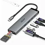 acer 8 in 1 USB C Hub, 10Gbps USB-C auf HDMI Adapter 4K@60Hz, Dockingstation mit 2×USB-C 3.2, 2×USB A 3.0 Datenübertragung,SD/TF-Kartenleser, PD 100W, Multiport Hub für Laptop, PC, Desktop, iPad Pro