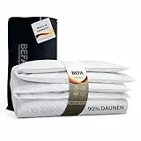 BEFA NATUR Daunendecke Sommer 155x220 cm | 90% Daunen & 10% Federn | 316g Füllgewicht | Allergiker geeignet (NOMITE) | Tierwohl Zertifiziert (DOWNPASS) | Oeko-TEX Klasse 1 | Made in Germany