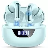 Bluetooth Kopfhörer, Kopfhörer Kabellos Bluetooth 5.3 In Ear mit 4 ENC Mic, 48H HiFi Stereo Kopfhörer Kabellos, LED-Anzeige Wireless Earbud, 3.6g Leicht IP7 Wasserdicht Ohrhörer für Sport Arbeit, grün