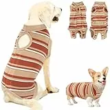 Eyein Hundebody Nach Op, Atmungsaktiver und bequemer Einteiler für Hunde mit Verstellbarer Klettverschluss, Wundschutzanzüge für Hunde zur Verhinderung von Lecken - E-Halsband-Alternative (Braun, L)