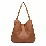 Miss Lulu Schultertasche für Damen, Modische Handtasche, Handtasche Damen DREI Fächer, kann 9.7' Tablet halten