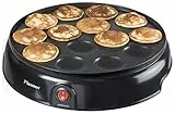 Bestron Poffertjes Maker im Retro Design, Mini Pfannkuchen Automat, mit Antihaftbeschichtung, Sweet Dreams, 800 W, Schwarz