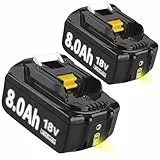2X 8.0Ah 18V Ersatzakku für makita BL1860B BL1860 BL1840 BL1830 BL1815 BL1860B BL1850B BL1835 BL1845 BL1850 194205-3 LXT-400 with LED Werkzeugakku