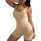 GOLD CARP Shapewear Damen Body Bauchweg Formende Bodys Nahtlos Voll Body Shaper Shaping Shorts Bodysuit Tanktop Figurformend Unterwäsche,Beige,XL