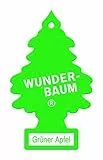 WUNDER-BAUM Auto-Lufterfrischer I Anhänger für langanhaltenden Duft im Auto oder zu Hause I Grüner Apfel, 1 Stück