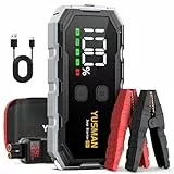 YUSMAN Starthilfe Powerbank für PKW | 6000A Autobatterie Booster für alle Fahrzeuge & 10.0L Diesel mit LED-Taschenlampe, Großdisplay & Springkabel – Ideal für SUV, Motorräder, Rasenmäher