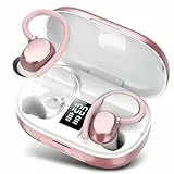Bluetooth Kopfhörer Sport, Kopfhörer Kabellos Bluetooth 5.3 In Ear Kopfhörer mit 4 ENC Noise Cancelling Mic, 128Std, LED-Anzeige, Kabellose Kopfhörer Tiefer Bass IPX7 Wasserdicht Ohrhörer mit Ohrhaken