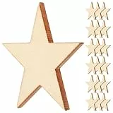 NUOBESTY 50 StüCk Holzsternscheiben Unbehandelte Holzsterne FüR Die Herstellung Von Weihnachts Hochzeits Und Kartenbastelprojekten