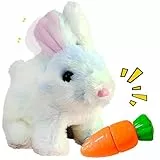 YOUYIKE Interaktives Kaninchen Spielzeug, Hasen Kuscheltiere Klein, Ostergeschenke Kinder, Interaktives Plüschtier mit Gehen, Können Gehen und Sprechen,Ostern Geburtstagsgeschenk