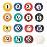 Ejoyous 16-teiliges Mini Poolbälle, Billardkugel-Set aus Polyesterharz, mit Perfekter Rundheit und Ausgewogenheit, für Spielzimmer, Bars, Sport und Freizeitspiele