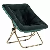 Tiita Comfy Saucer Chair, Soft Faux Fur Oversized Folding Accent Chair, Lounge Lazy Chair for Kids Teens Adults, Metal Frame Moon Chair for Bedroom, Living Room, Dorm Rooms