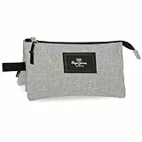 Pepe Jeans Aris Evergreen Federmäppchen, dreifach, grau, 22 x 12 x 5 cm, Polyester, von Joumma Bags