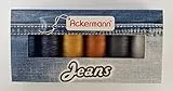 ACKERMANN® Jeans Nähgarnset Farben Mix Stärke 80, 6x 150m, Jeansgarn
