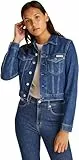 Calvin Klein Damen Jeansjacke Cropped 90'S Denim Trucker mit Brusttaschen, Blau (Denim Medium), M
