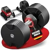 Miweba Sports Hantel VH200 | 𝐏𝐫𝐨𝐟𝐢 Hanteln - Verstellbare Kurzhantel - Kurzhantel Set - Kurzhanteln - Stahl Hantelscheiben - Ergonomischer Griff - Kurzhantelset - Dumbbell (VH200 Hante 28.0 Kg)