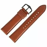 Fossil Uhrenarmband 22mm Leder Braun Glatt - Schnellverschluss Easy Fix Wechsel System FS-5305 | LB-FS5305