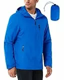 33,000ft Regenjacke Herren Wasserdicht Outdoorjacke Leichte Freizeitjacke Packbare Windjacke Fahrrad Regenmantel mit Kapuze Hell Blau XL
