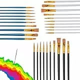 LIANRISES 30 Stück Pinsel Kinder Acrylfarben, Pinselset Kinderschminken, Schminkpinsel Schule, Nylonhaut für Wasserfarben, Ölgemälde, Wasserpulver, Ornamente, Modelle, Statuen, Nägel