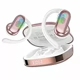 Open Ear Kopfhörer Bluetooth 5.4 HiFi Stereo, 2026 Kopfhörer Kabellos Bluetooth mit ENC Noise Cancelling Mic, 32Std Ohrhörer mit Ohrhaken, IPX7 Wasserfest Sportkopfhörer für Laufen/Reiten Roségold