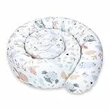 Totsy Baby Seitenschläferkissen Bettschlange Body Pillow 150 cm Baumwolle - Kopfkissen lang Bettrolle Schlafkissen Nackenrolle Kissen Oeko-Tex Eulen